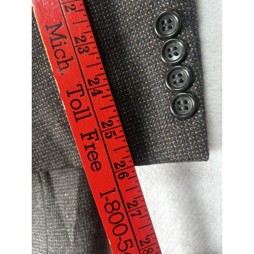 Joseph & Feiss 56L Brown Houndstooth 100% Lambs Wool Blazer Jacket Sport Coat - Picture 9 of 13